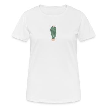 Kaktus im Blumentopf - lang 2 - Frauen T-Shirt atmungsaktiv - Weiß - Vorne - AI Model Female 172 dark (172cm)