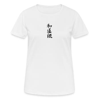 Wado Ryu Karate Japanisch geschrieben - Frauen T-Shirt atmungsaktiv - Weiß - Vorne - AI Model Female 172 dark (172cm)