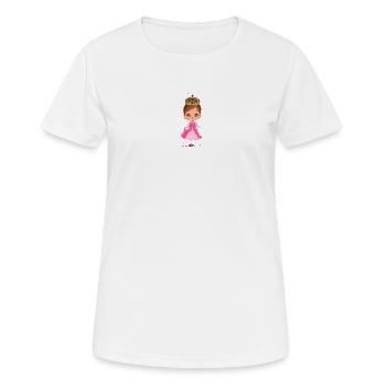 princesse en robe rose avec un diadème - T-shirt respirant Femme - blanc - Devant - AI Model Female 172 dark (172cm)