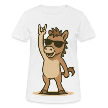 Rock’n’Ritt Fohlen - Frauen T-Shirt atmungsaktiv - Weiß - Vorne - AI Model Female 172 dark (172cm)