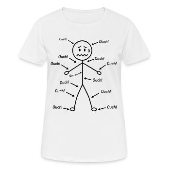 Humor Santé – J'ai pain tout ouch - Frauen T-Shirt atmungsaktiv - Weiß - Vorne - AI Model Female 172 dark (172cm)