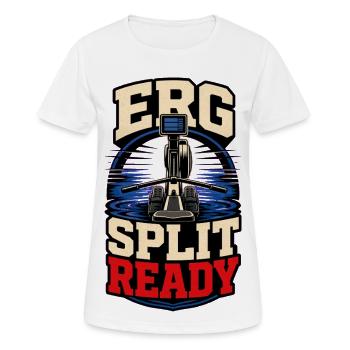 ERG SPLIT READY - Frauen T-Shirt atmungsaktiv - Weiß - Vorne - AI Model Female 172 dark (172cm)