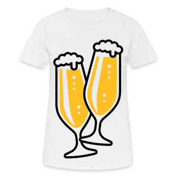Pilsglas Schlank (Bier / Pils / Biertulpe / 2C) - Frauen T-Shirt atmungsaktiv - Weiß - Vorne - AI Model Female 172 dark (172cm)
