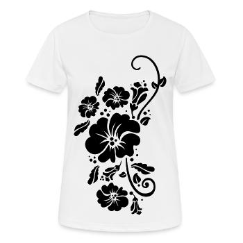 floral flower blumen sommer - Frauen T-Shirt atmungsaktiv - Weiß - Vorne - AI Model Female 172 dark (172cm)