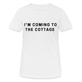 Je viens au cottage. - T-shirt respirant Femme - blanc - Devant - AI Model Female 172 dark (172cm)