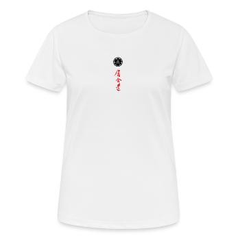 Iaido Kanji und Mon Symbol - Frauen T-Shirt atmungsaktiv - Weiß - Vorne - AI Model Female 172 dark (172cm)