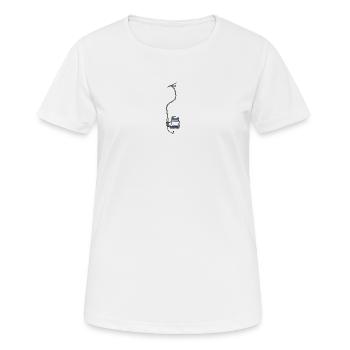 Télésiège 1 place - Love Blue - T-shirt respirant Femme - blanc - Devant - AI Model Female 172 dark (172cm)