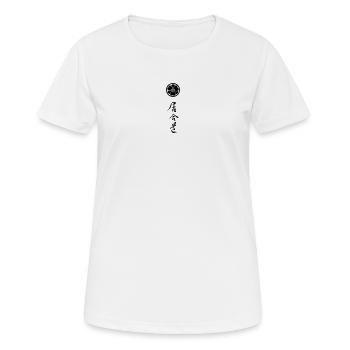 iaido_mit_symbol_02 - Frauen T-Shirt atmungsaktiv - Weiß - Vorne - AI Model Female 172 dark (172cm)