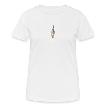 Feder - Frauen T-Shirt atmungsaktiv - Weiß - Vorne - AI Model Female 172 dark (172cm)