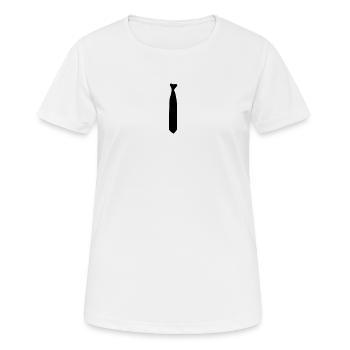 Cravate - T-shirt respirant Femme - blanc - Devant - AI Model Female 172 dark (172cm)