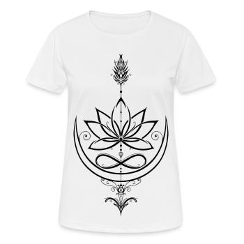 Lotus Lotusblume Yoga Pfeil - Frauen T-Shirt atmungsaktiv - Weiß - Vorne - AI Model Female 172 dark (172cm)