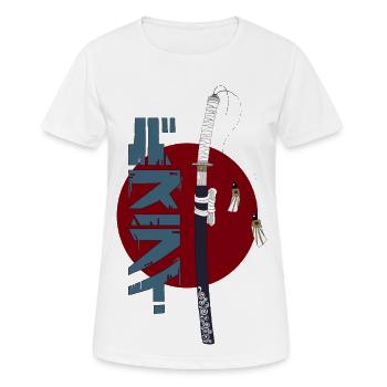 Katana - Frauen T-Shirt atmungsaktiv - Weiß - Vorne - AI Model Female 172 dark (172cm)