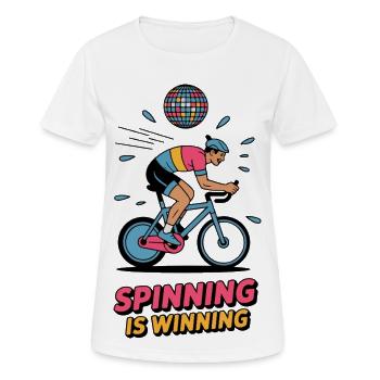 Spinn Is Winning – Retro Trainer - Frauen T-Shirt atmungsaktiv - Weiß - Vorne - AI Model Female 172 dark (172cm)