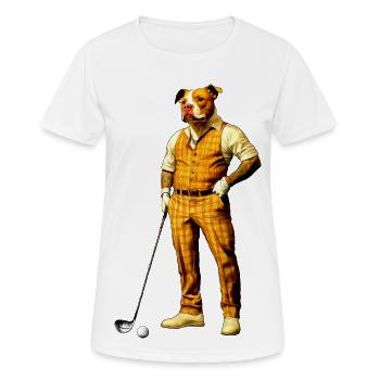 Pitbull Golfspieler - Frauen T-Shirt atmungsaktiv - Weiß - Vorne - AI Model Female 172 dark (172cm)