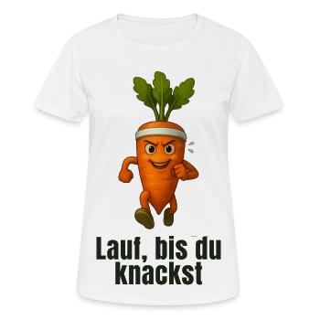Karotte Sprint Knack-Lauf - Frauen T-Shirt atmungsaktiv - Weiß - Vorne - AI Model Female 172 dark (172cm)