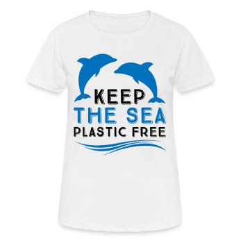 Umweltverschmutzung im Meer - Frauen T-Shirt atmungsaktiv - Weiß - Vorne - AI Model Female 172 dark (172cm)