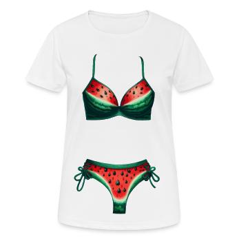 Chemise de bikini pastèque Cadeau pastèque - T-shirt respirant Femme - blanc - Devant - AI Model Female 172 dark (172cm)