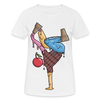 Breakdance Eiscreme Tanz Breakdancer Breakdancing - Women's Breathable T-Shirt - white - Front - AI Model Female 172 dark (172cm)