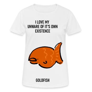 Lustiges, lustiges Bild eines Goldfisch-Haustiers - Frauen T-Shirt atmungsaktiv - Weiß - Vorne - AI Model Female 172 dark (172cm)