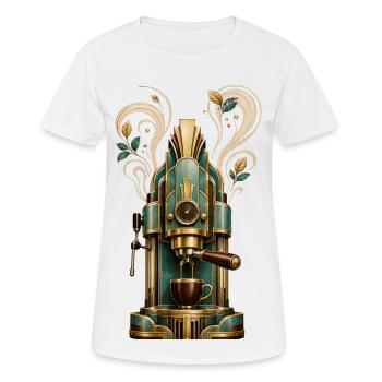 Machine café Art Déco Steampunk - T-shirt respirant Femme - blanc - Devant - AI Model Female 172 dark (172cm)