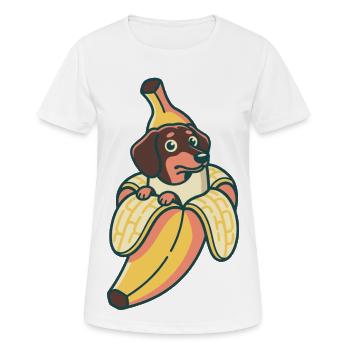 Dackel Banane - Frauen T-Shirt atmungsaktiv - Weiß - Vorne - AI Model Female 172 dark (172cm)