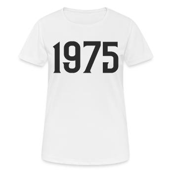 1975 - Frauen T-Shirt atmungsaktiv - Weiß - Vorne - AI Model Female 172 dark (172cm)