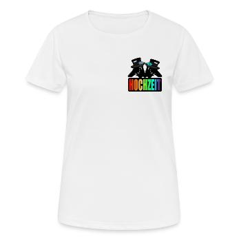 HOCHZEIT HUNDE VIELFALT - Frauen T-Shirt atmungsaktiv - Weiß - Vorne - AI Model Female 172 dark (172cm)