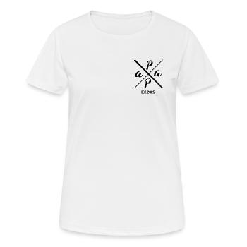 Papa Established 2025 - Conception de cadeaux minimalistes - T-shirt respirant Femme - blanc - Devant - AI Model Female 172 dark (172cm)