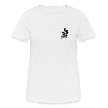 Cycliste en spray vert - T-shirt respirant Femme - blanc - Devant - AI Model Female 172 dark (172cm)