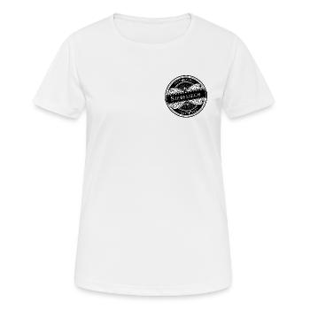 SIEBESIECH - Schweizer Bezeichnung für cooler Typ - Frauen T-Shirt atmungsaktiv - Weiß - Vorne - AI Model Female 172 dark (172cm)