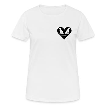 Amour du chien, logo du chien, silhouette - T-shirt respirant Femme - blanc - Devant - AI Model Female 172 dark (172cm)
