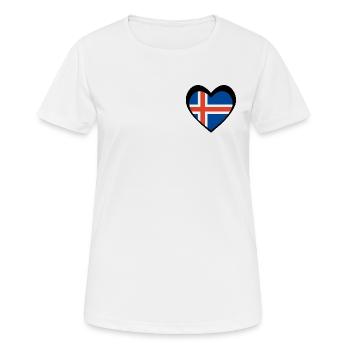 Ísland Svart Hjarta – Ást til Íslands - Frauen T-Shirt atmungsaktiv - Weiß - Vorne - AI Model Female 172 dark (172cm)