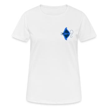 Manta Linear Blue stilisiert - Frauen T-Shirt atmungsaktiv - Weiß - Vorne - AI Model Female 172 dark (172cm)