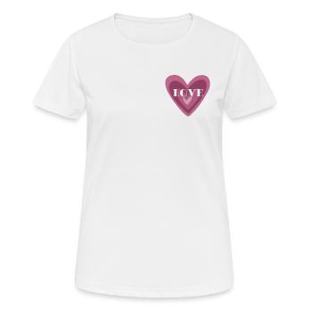 Pink Heart Love - Women's Breathable T-Shirt - white - Front - AI Model Female 172 dark (172cm)