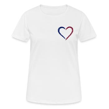Le cœur est bâclé et écarlate - T-shirt respirant Femme - blanc - Devant - AI Model Female 172 dark (172cm)