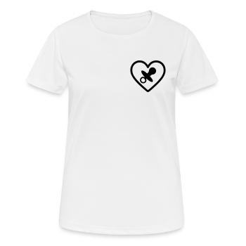 Herz + Kinderbetreuung / Nanny Super Nanny - Frauen T-Shirt atmungsaktiv - Weiß - Vorne - AI Model Female 172 dark (172cm)