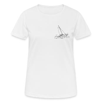 Segeln Dynamisches Minimalistisches Segelboot - Frauen T-Shirt atmungsaktiv - Weiß - Vorne - AI Model Female 172 dark (172cm)