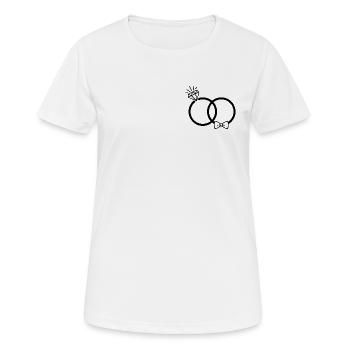 Eheringe - Frauen T-Shirt atmungsaktiv - Weiß - Vorne - AI Model Female 172 dark (172cm)