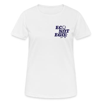 L’éco au lieu de l’ego - T-shirt respirant Femme - blanc - Devant - AI Model Female 172 dark (172cm)