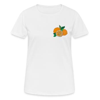 imprimé orange - T-shirt respirant Femme - blanc - Devant - AI Model Female 172 dark (172cm)