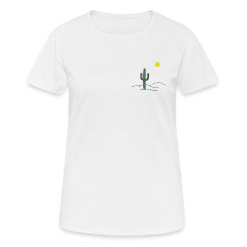 Cactus du désert au soleil - T-shirt respirant Femme - blanc - Devant - AI Model Female 172 dark (172cm)