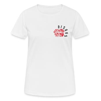 Kisses - Minimalist Pop Art - Women's Breathable T-Shirt - white - Front - AI Model Female 172 dark (172cm)