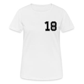 ACHTZEHN - EST. 2008 - Frauen T-Shirt atmungsaktiv - Weiß - Vorne - AI Model Female 172 dark (172cm)