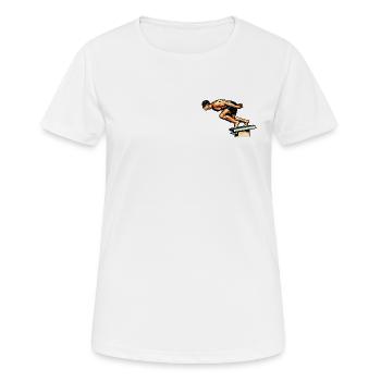 Conception puissante du saut de démarrage par flotteur - T-shirt respirant Femme - blanc - Devant - AI Model Female 172 dark (172cm)