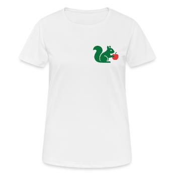 Green Squirrel with Apple - Women's Breathable T-Shirt - white - Front - AI Model Female 172 dark (172cm)