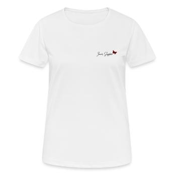 Zemër Shqiptare – Albanisches Herz - Frauen T-Shirt atmungsaktiv - Weiß - Vorne - AI Model Female 172 dark (172cm)