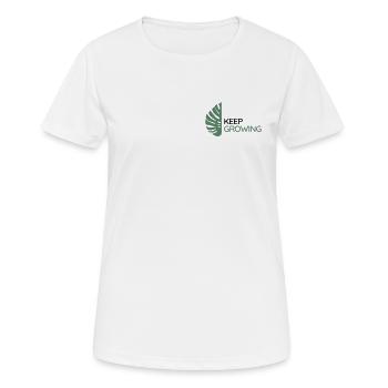 Monstera – Weiter wachsen - Frauen T-Shirt atmungsaktiv - Weiß - Vorne - AI Model Female 172 dark (172cm)