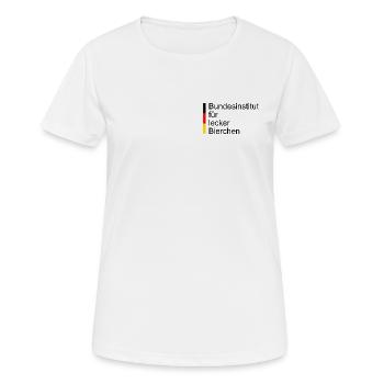 Bundesinstitut für Lecker Bierchen - Frauen T-Shirt atmungsaktiv - Weiß - Vorne - AI Model Female 172 dark (172cm)