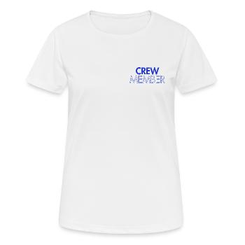 Crew Member - Personal - Orga - Mitarbeiter - Team - Frauen T-Shirt atmungsaktiv - Weiß - Vorne - AI Model Female 172 dark (172cm)