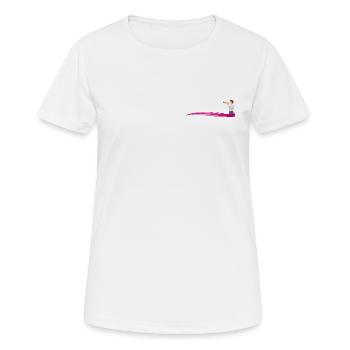 Musiker TROMPETER auf Welle - Textvorlage - Frauen T-Shirt atmungsaktiv - Weiß - Vorne - AI Model Female 172 dark (172cm)